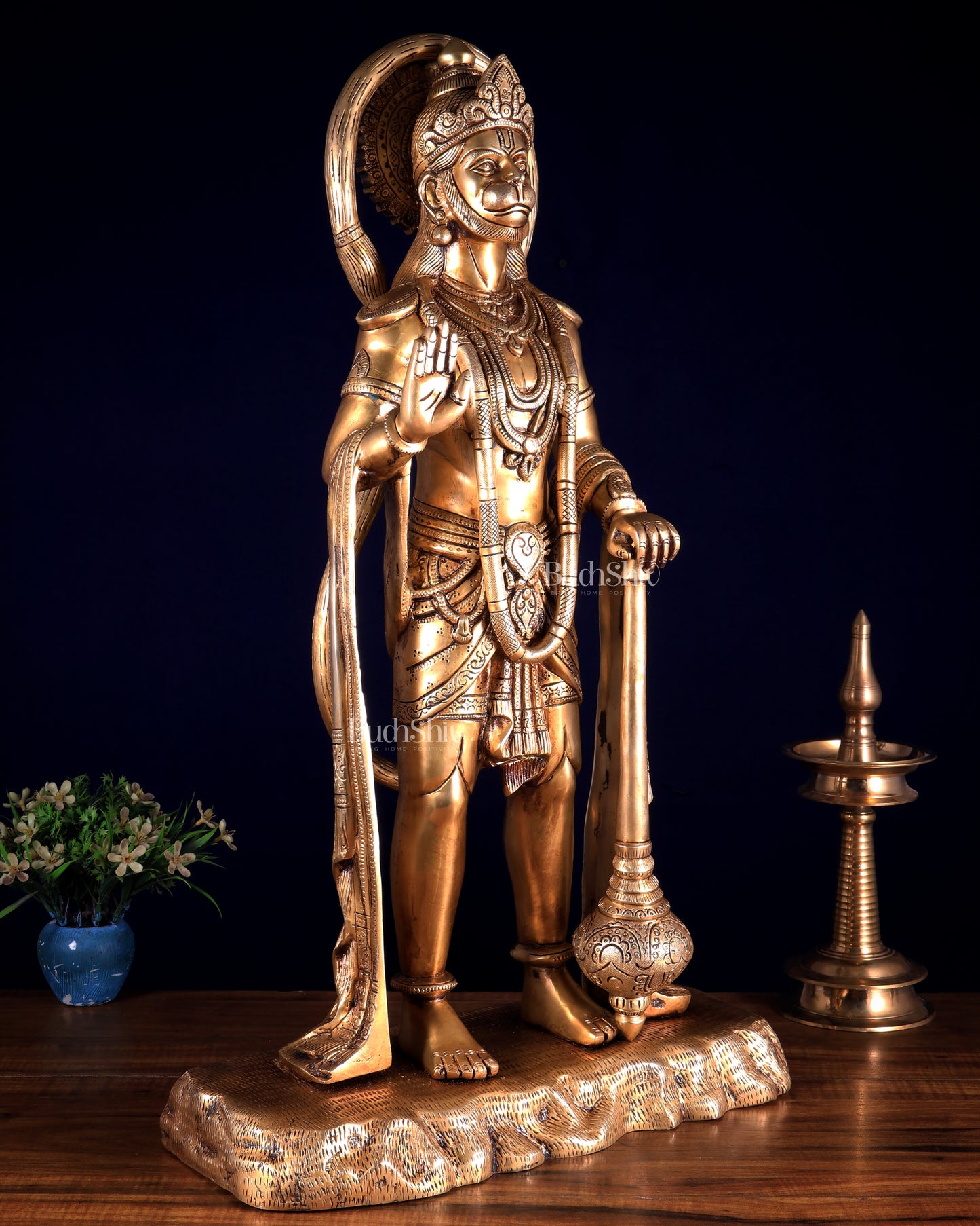 Pure Brass Standing Hanuman Large Statue 25.5 inch