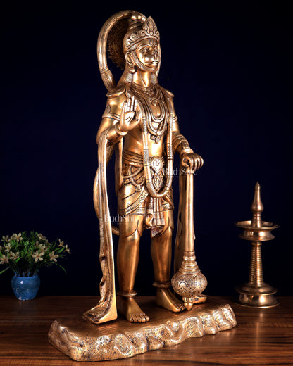 Pure Brass Standing Hanuman Large Statue 25.5 inch