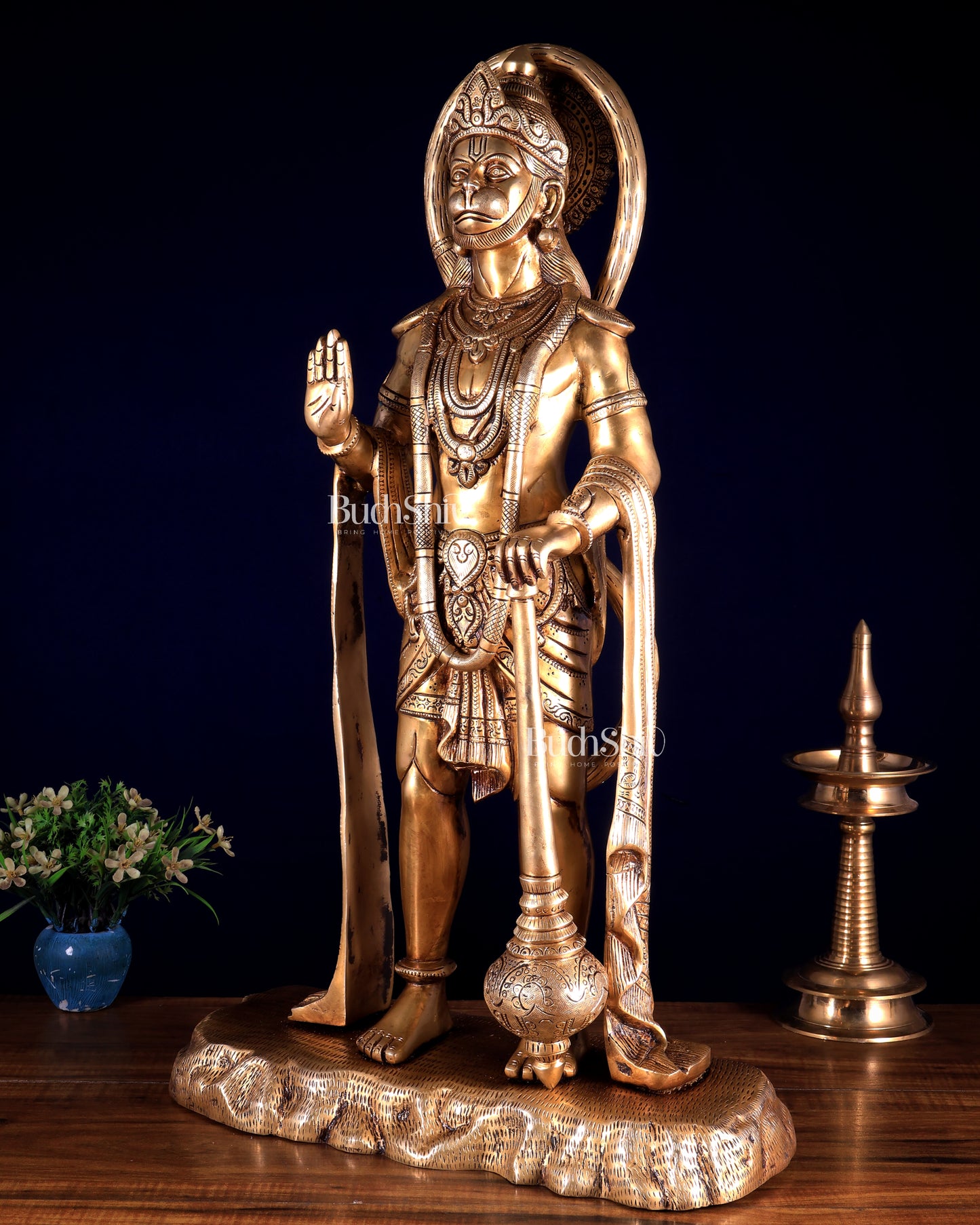Pure Brass Standing Hanuman Large Statue 25.5 inch