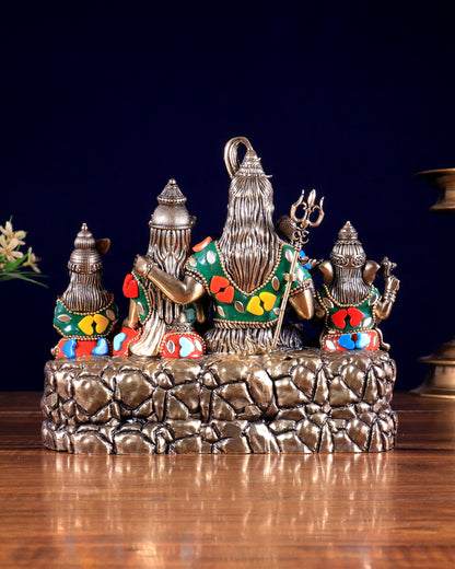 Brass superfine Shiv parivar idol with meenakari available in (3.5", 5", 5.5", 7")
