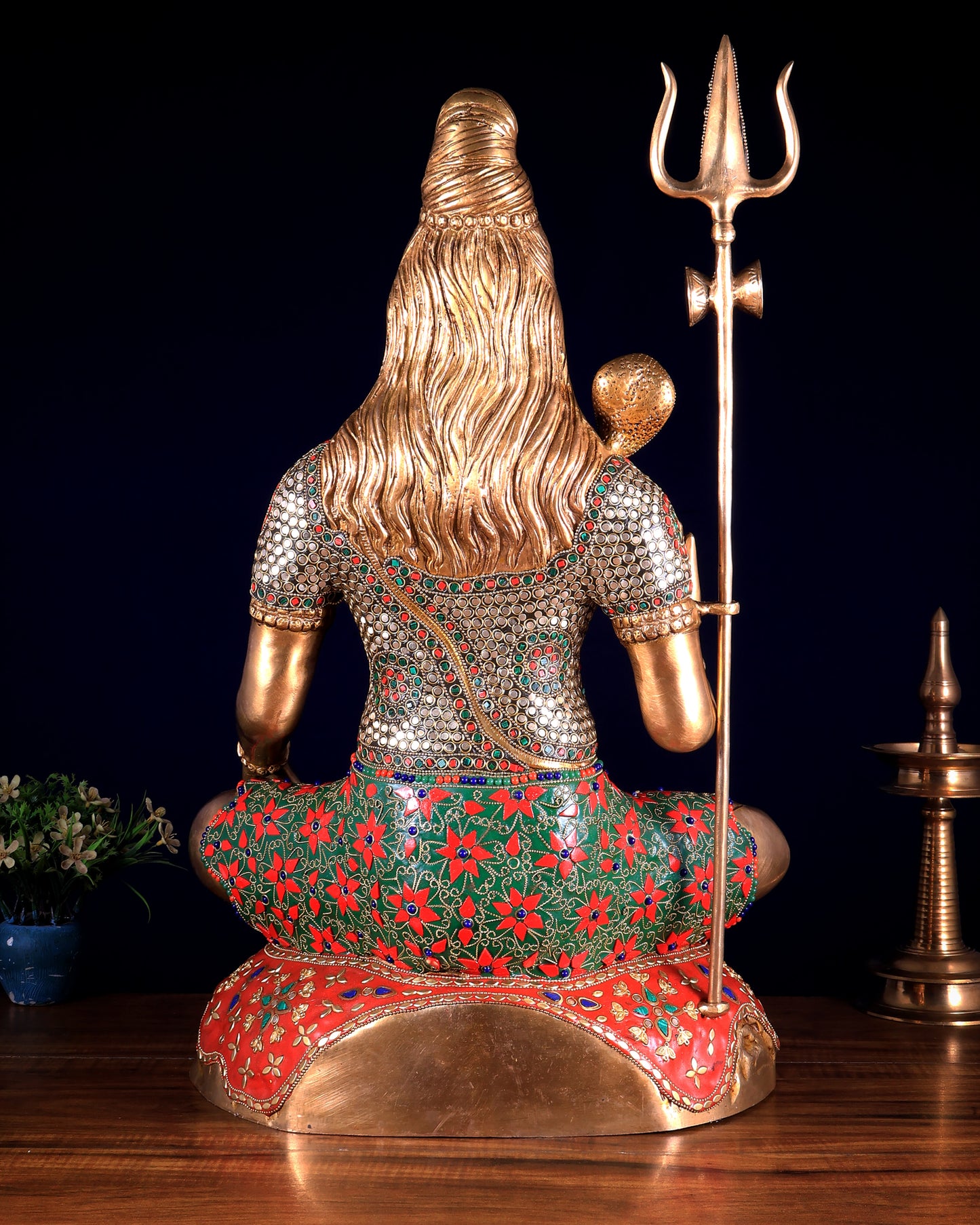 Pure Brass Lord Shiva mahadev Statue - 23" stonework