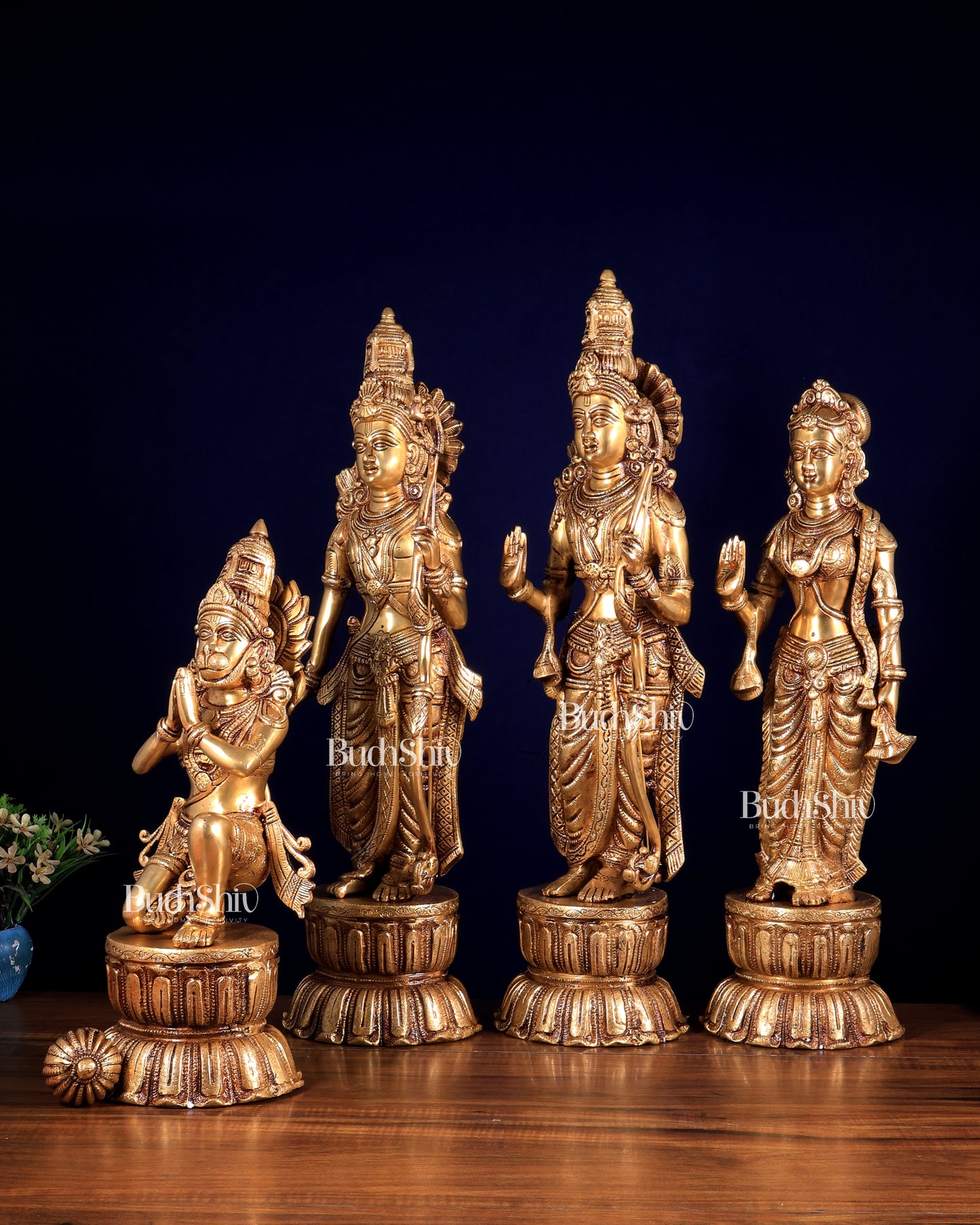 Large Brass Ram Darbar Set Superfine idols 24"