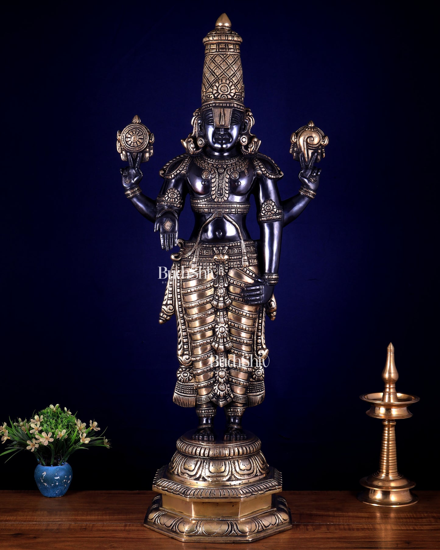 Pure Brass Tirupati Balaji statue | Lord Venkateshwara's Divine Form | 33 inch