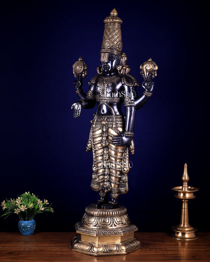 Pure Brass Tirupati Balaji statue | Lord Venkateshwara's Divine Form | 33 inch
