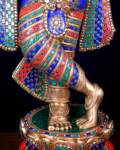 Brass Superfine Large Lord Krishna Statue – 36” | 41 kg | Only at BudhShiv