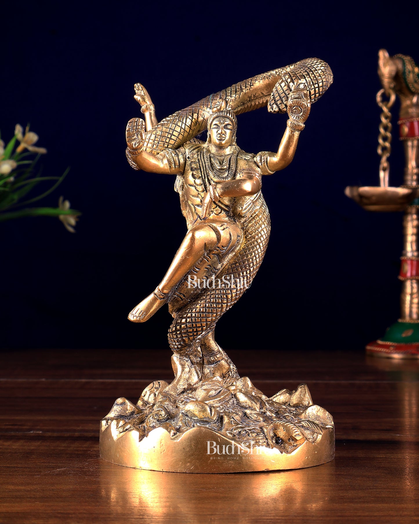 Brass Dancing Shiva idol - Excellent Statue 6" matte gold