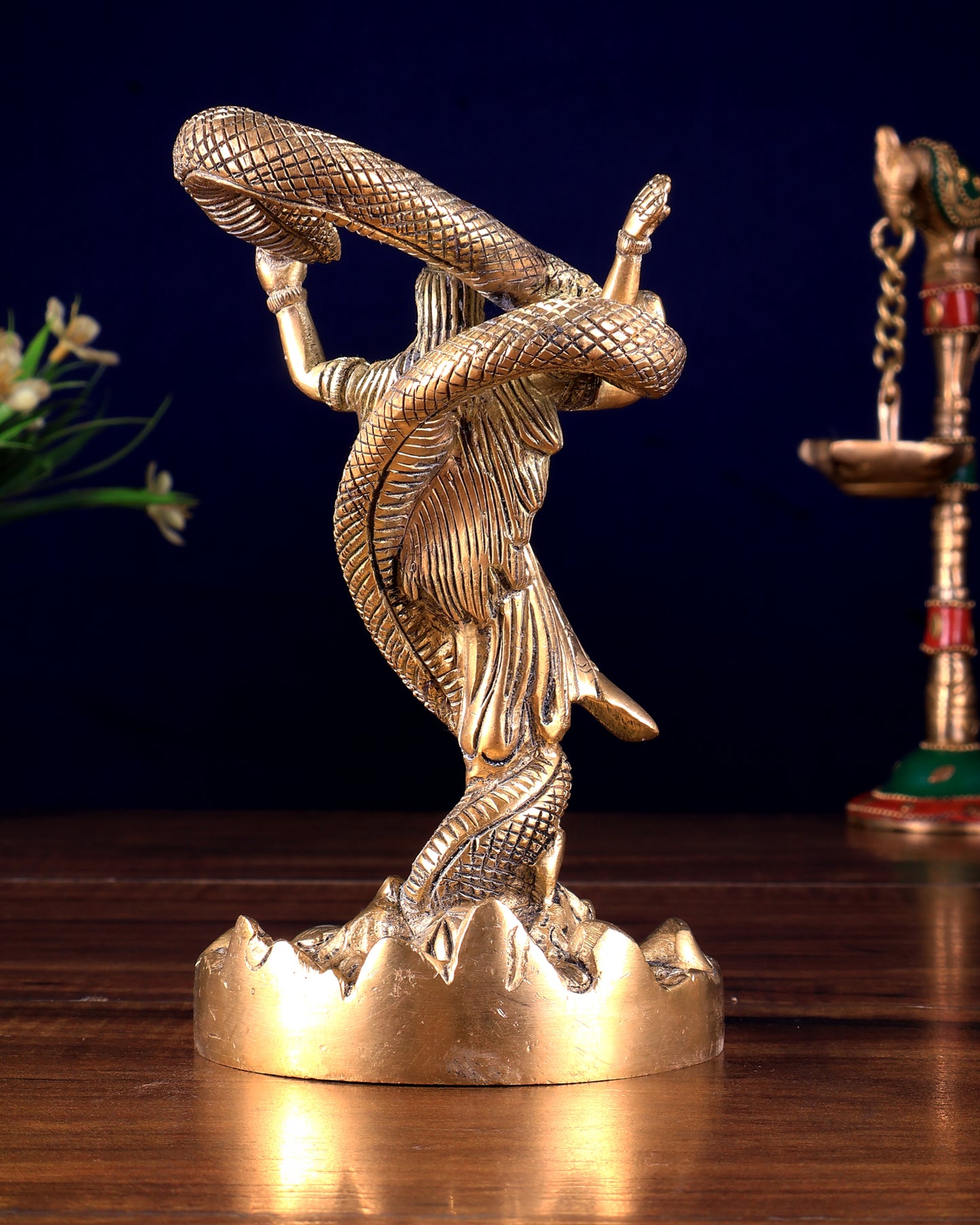 Brass Dancing Shiva idol - Excellent Statue 6" matte gold