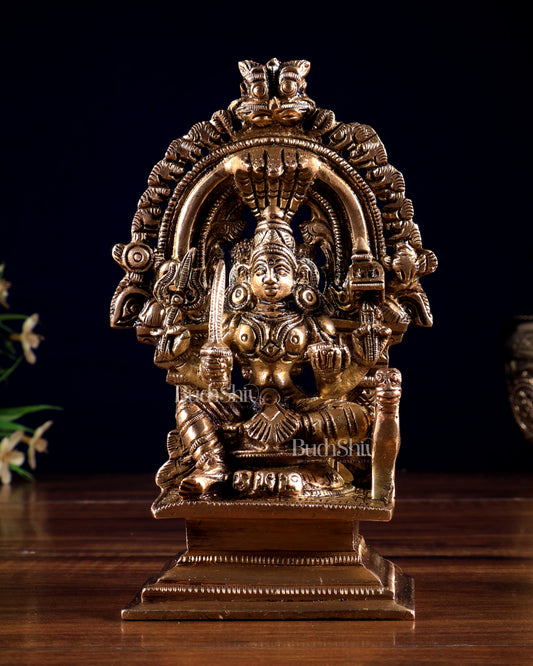 Pure Brass Goddess Mariamman Devi with Prabhavali 5.5 inch
