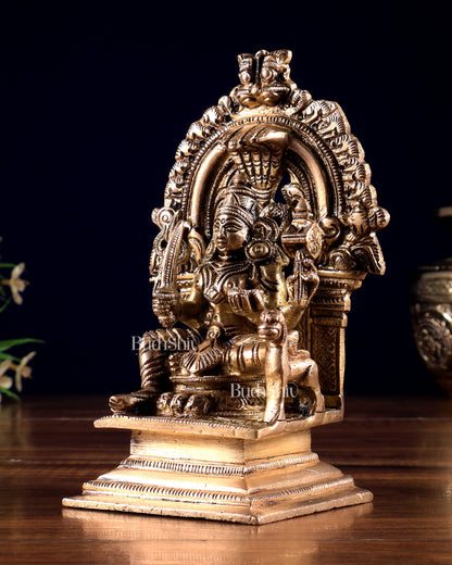 Pure Brass Goddess Mariamman Devi with Prabhavali 5.5 inch