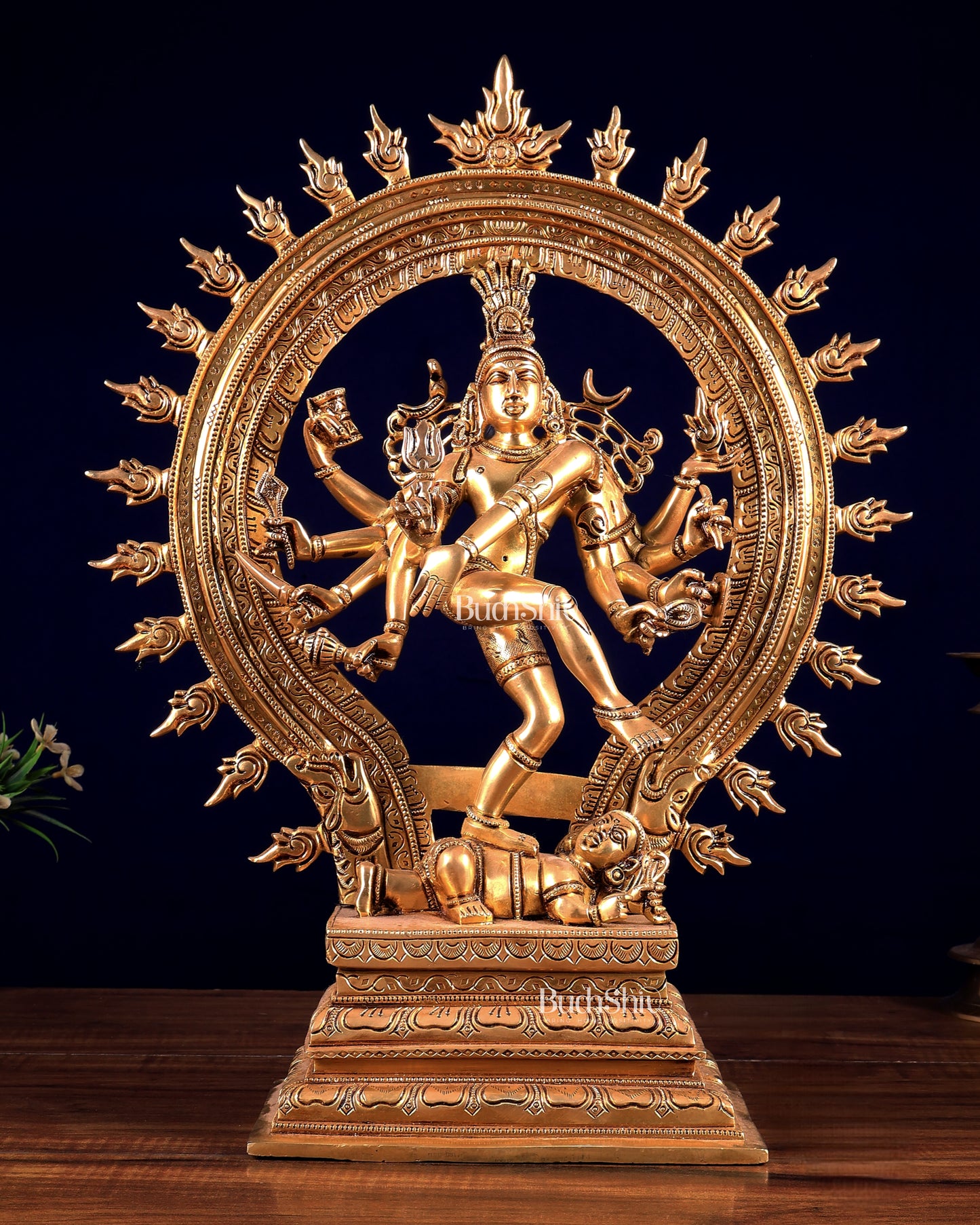 Brass Superfine Nataraja | Dancing Shiva with Ten Arms 17 inch