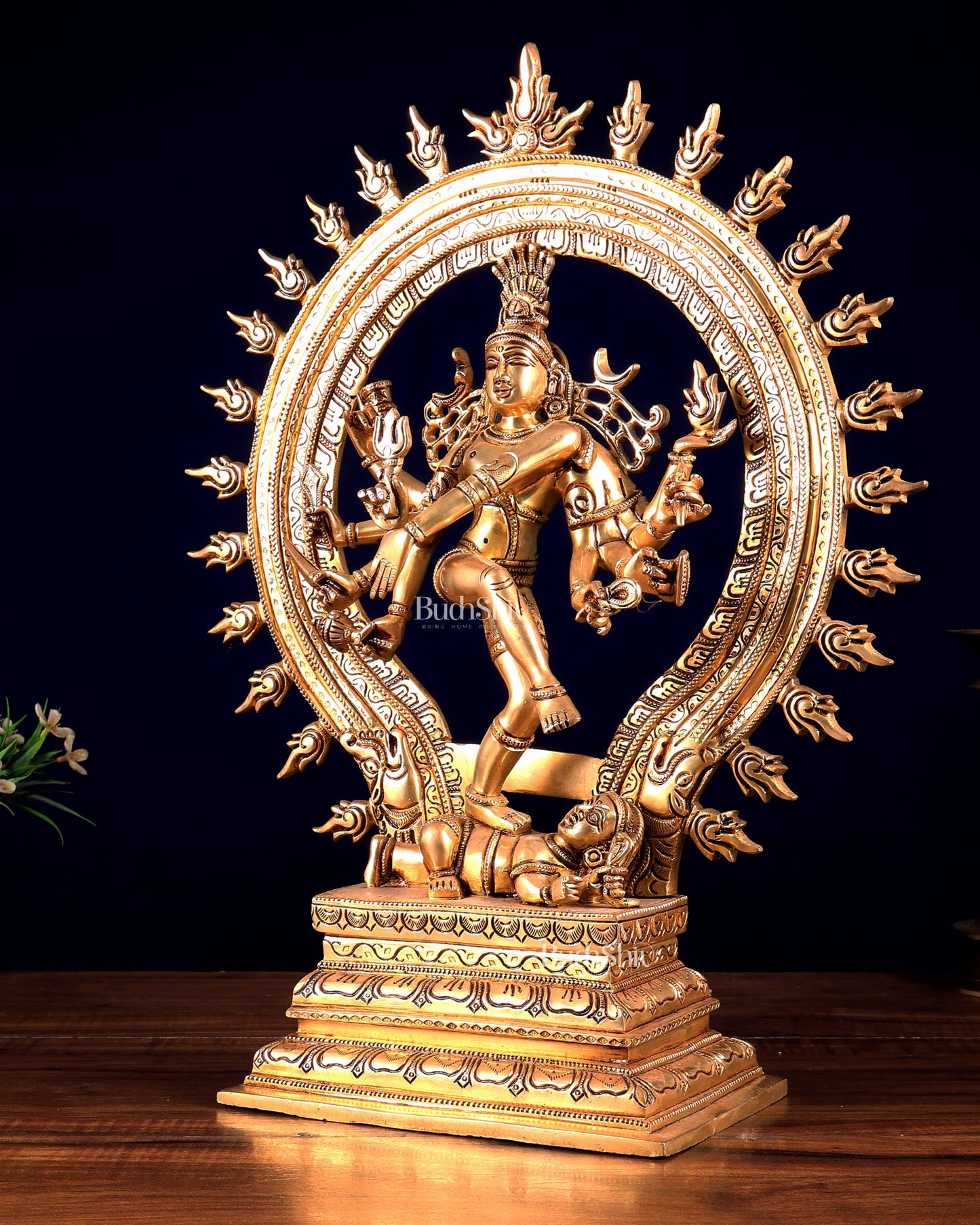 Brass Superfine Nataraja | Dancing Shiva with Ten Arms 17 inch