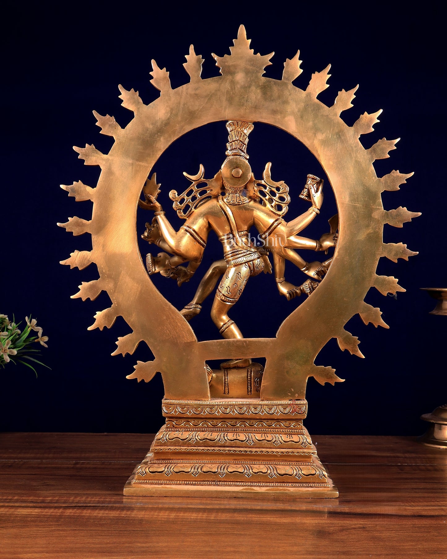 Brass Superfine Nataraja | Dancing Shiva with Ten Arms 17 inch
