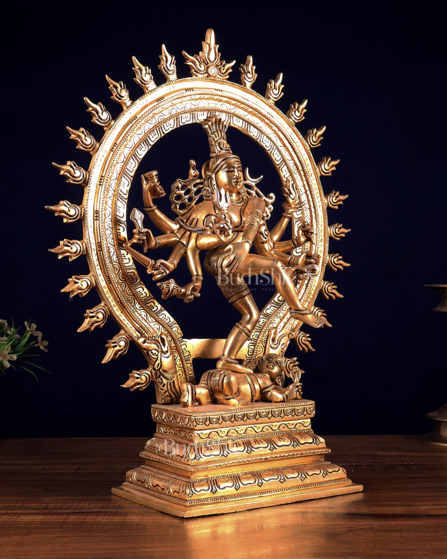 Brass Superfine Nataraja | Dancing Shiva with Ten Arms 17 inch