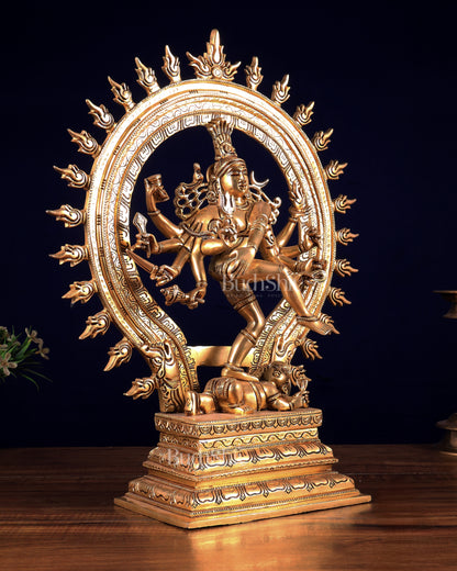 Brass Superfine Nataraja | Dancing Shiva with Ten Arms 17 inch