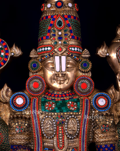 Pure Brass Tirupati Balaji statue | Lord Venkateshwara's Divine Form | 48 inch