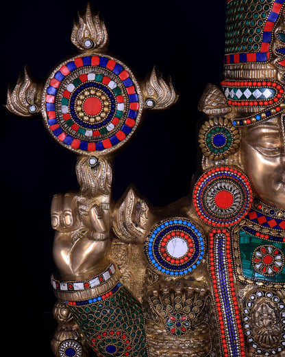 Pure Brass Tirupati Balaji statue | Lord Venkateshwara's Divine Form | 48 inch