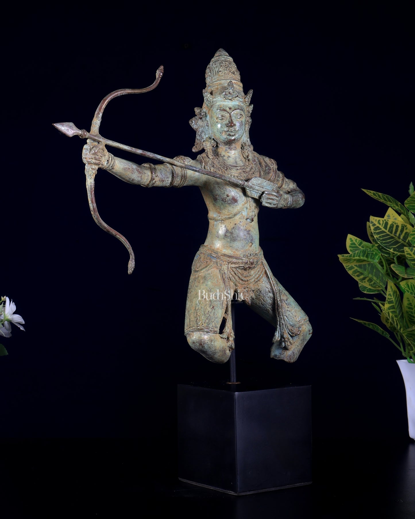 Bronze Arjuna Shooting Arrow Bronze Statue | Indonesian Art