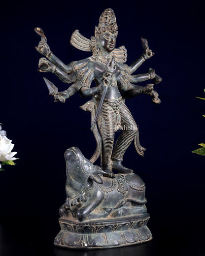 Bronze Goddess Durga Statue | Lost Wax Casting | 13"