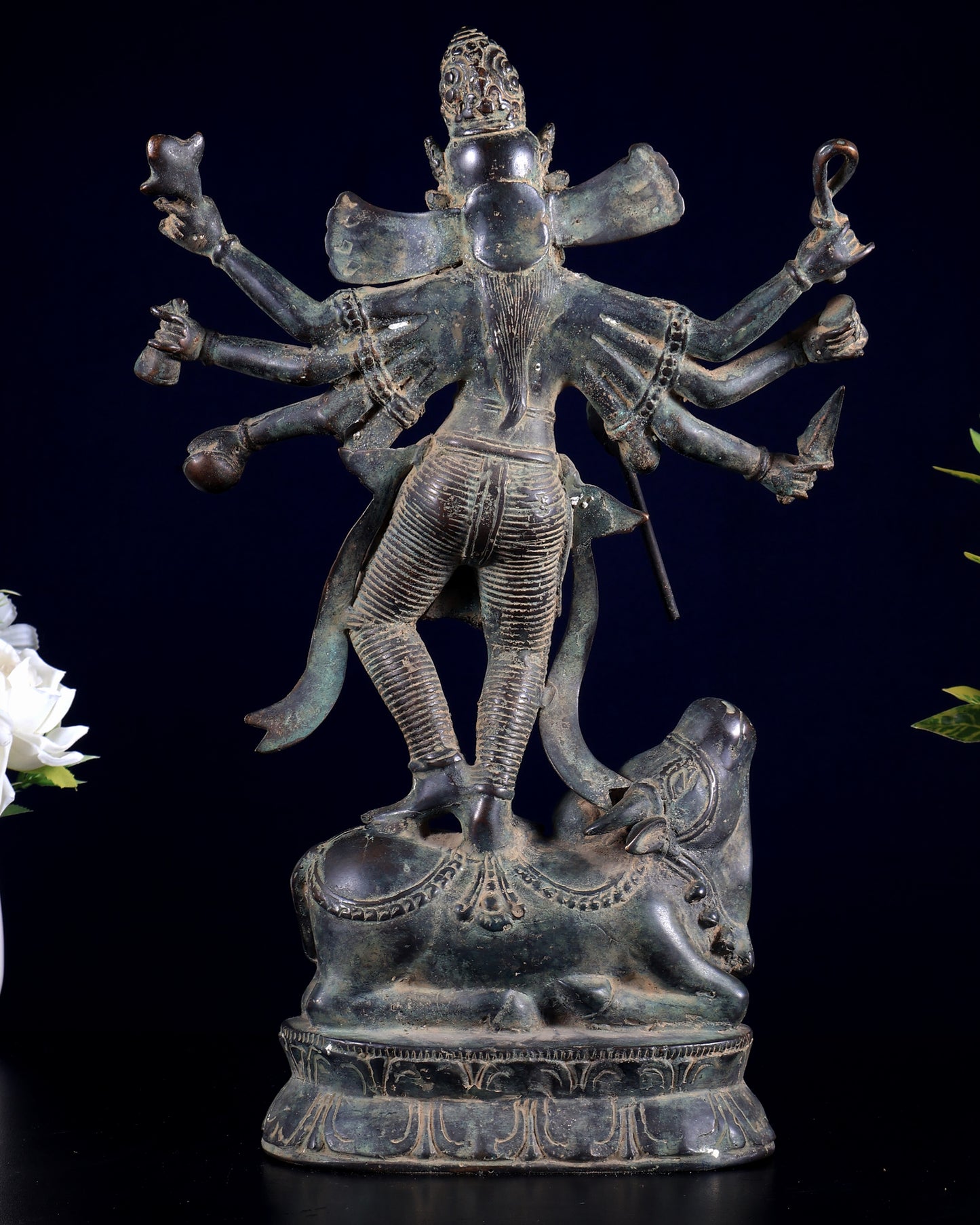 Bronze Goddess Durga Statue | Lost Wax Casting | 13"