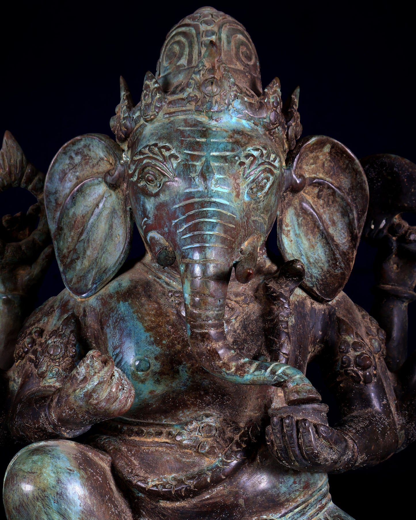 Bronze Ganesha Statue | Lost Wax Sculpture | 17"