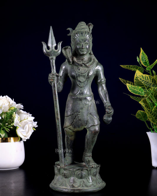 Bronze Standing Lord Shiva Sculpture 13.5"