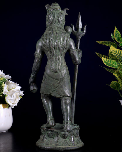 Bronze Standing Lord Shiva Sculpture 13.5"