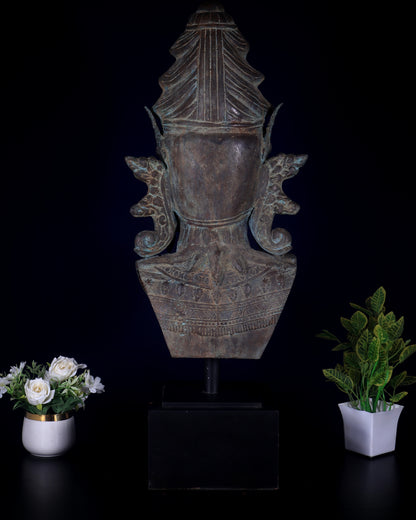 Large Bronze Shiva Face Head statue – Lost Wax Method 32"