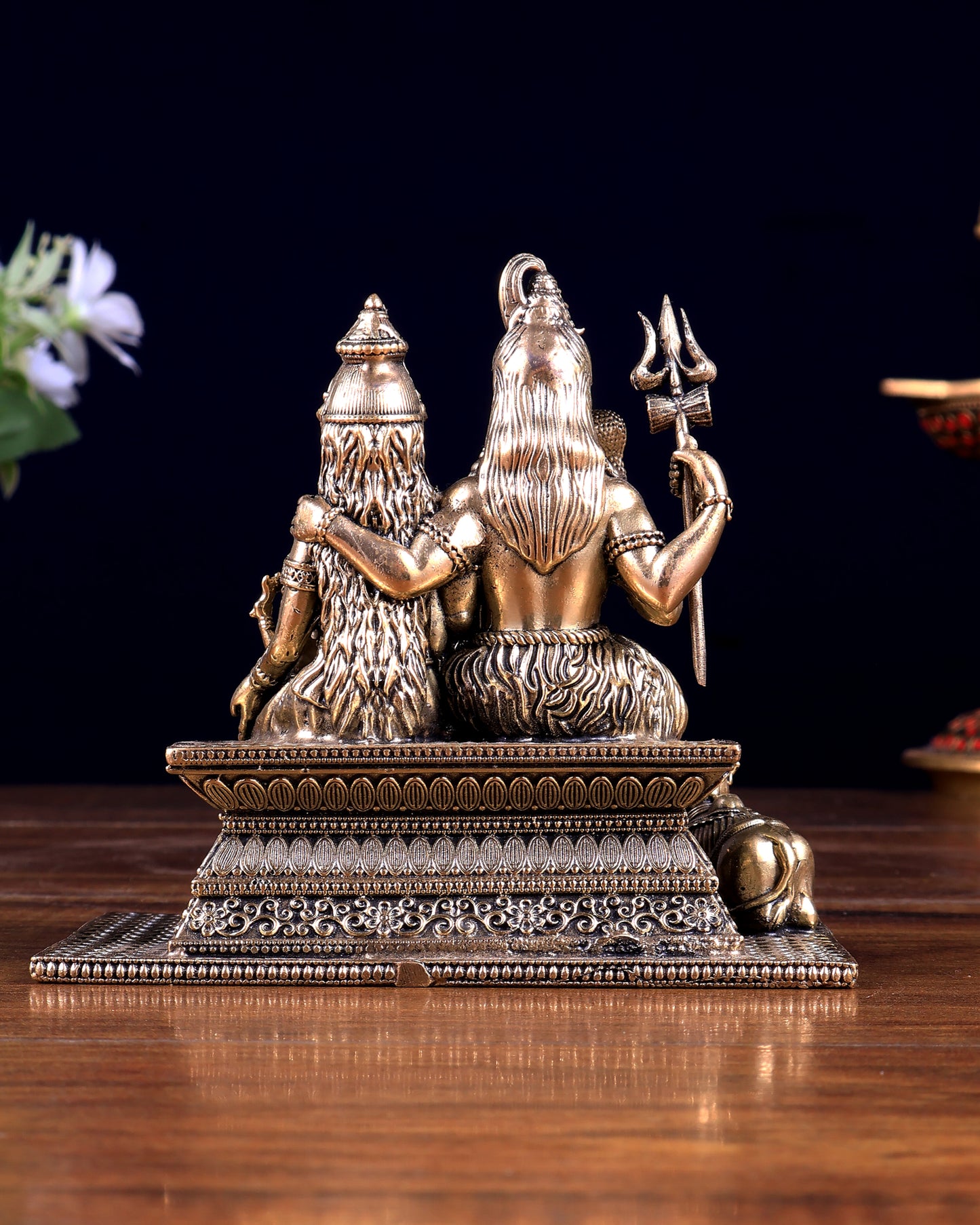 Pure Brass Superfine Shiv Parivar with Nandi Idol 4 inch