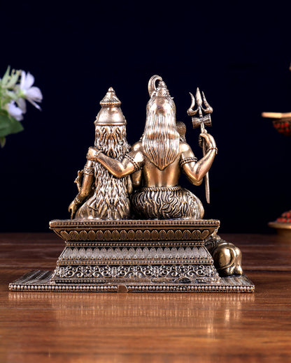 Pure Brass Superfine Shiv Parivar with Nandi Idol 4 inch