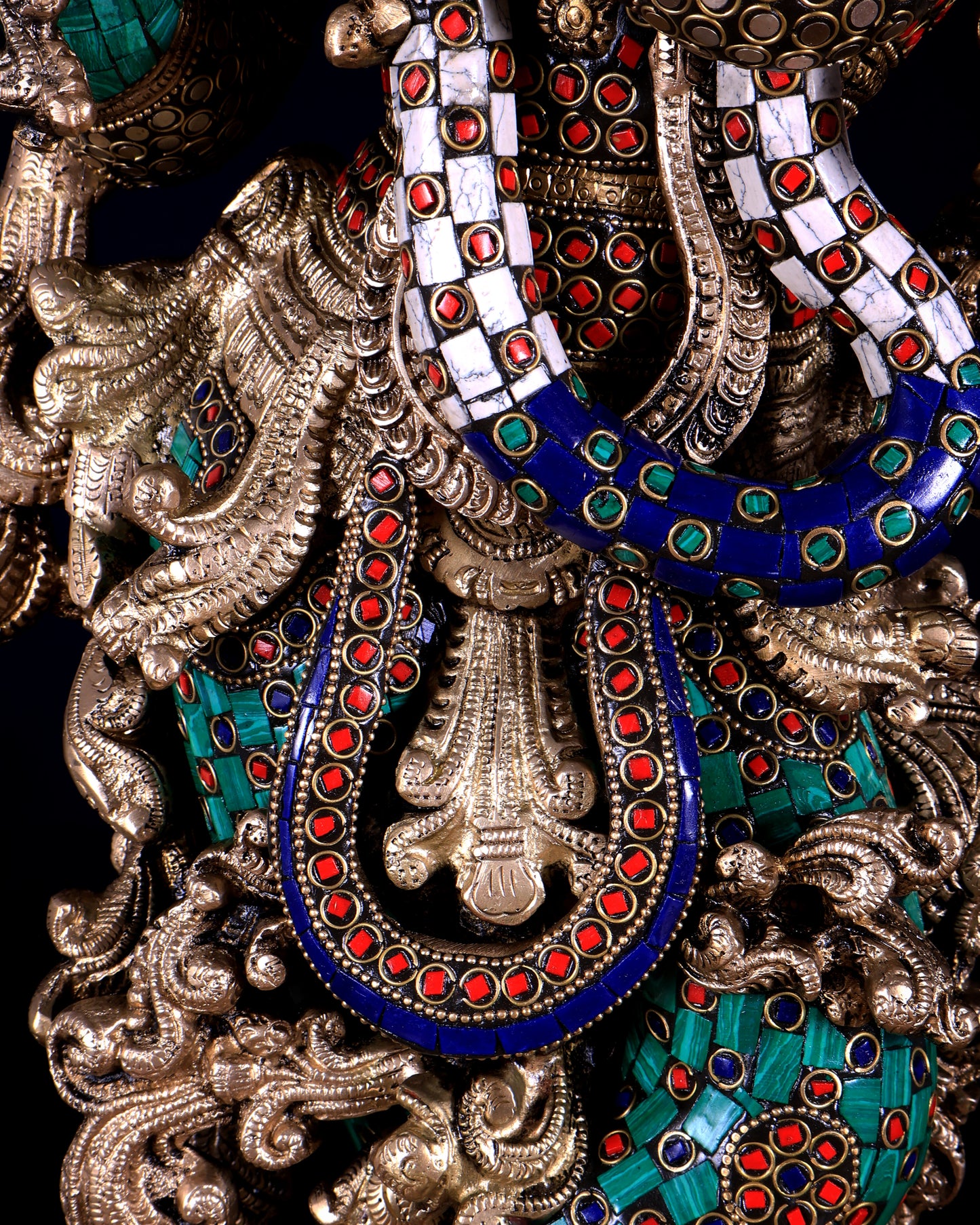 Brass Krishna Statue with Lotus Base | 27 Inch stonework