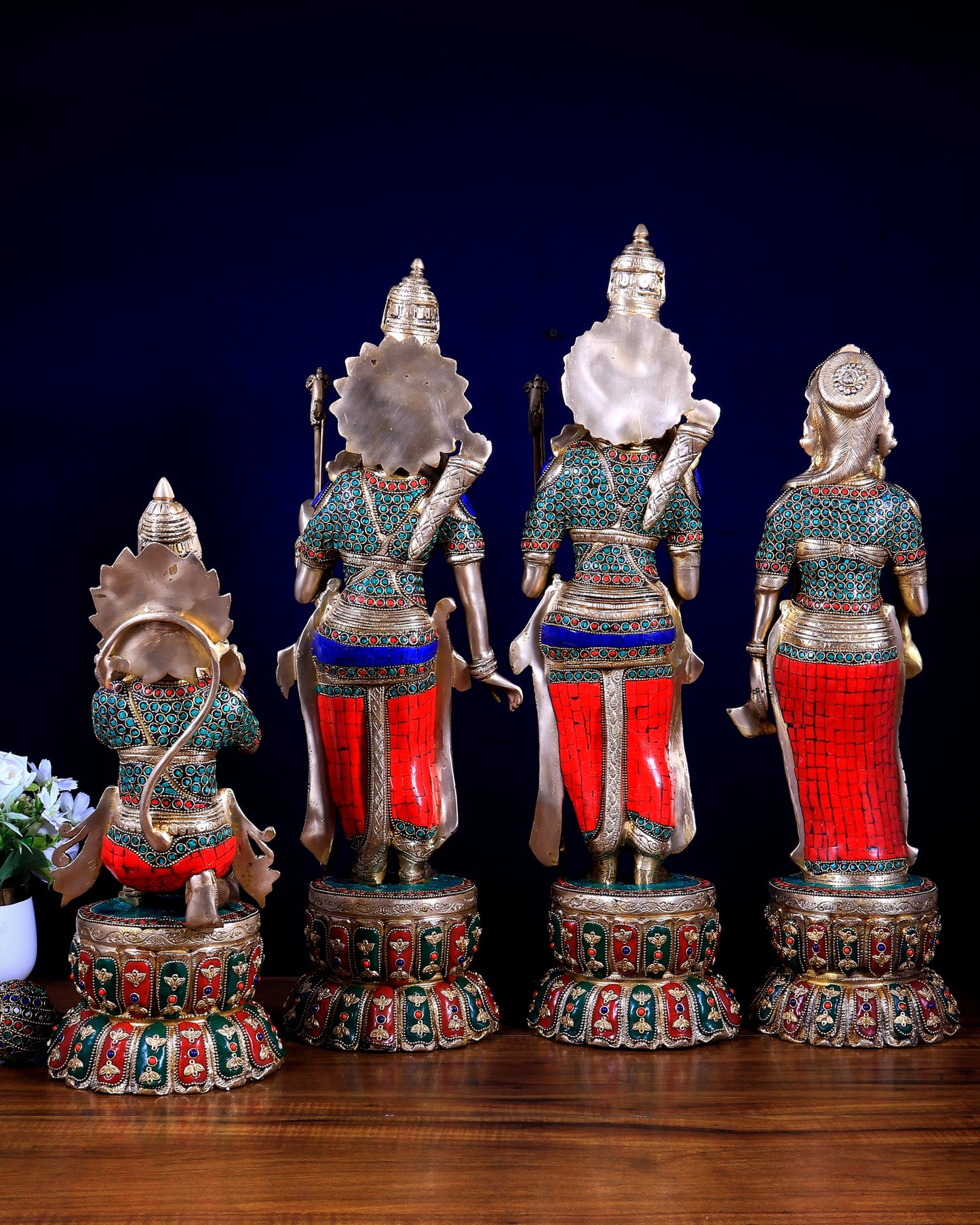 Multi colour Brass Ram Darbar Set Superfine idols 24"