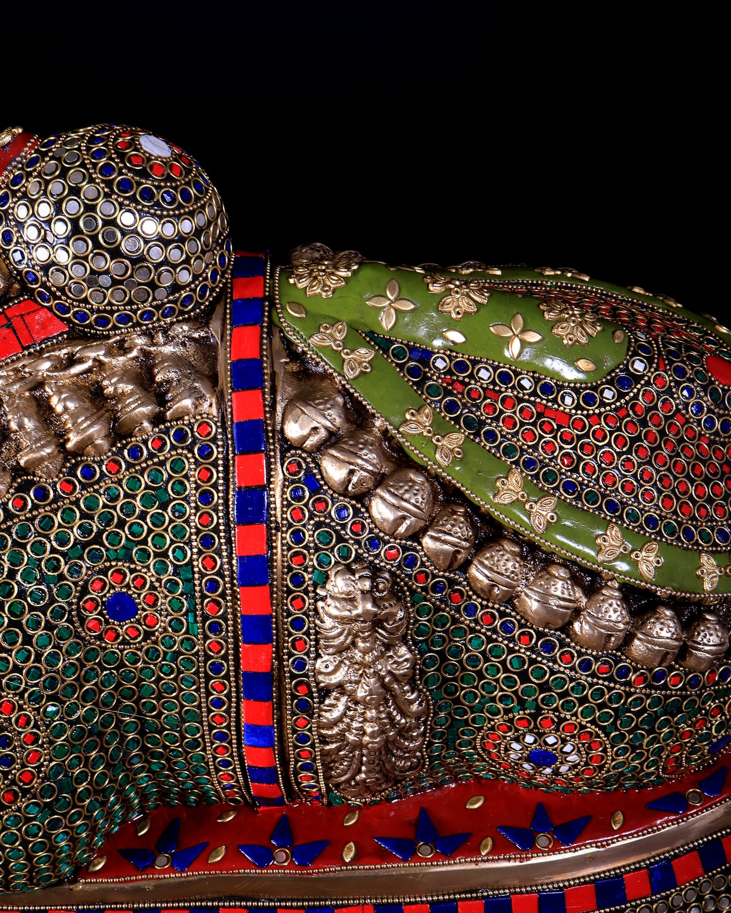 Brass Nandi Statue 22 inch stonework