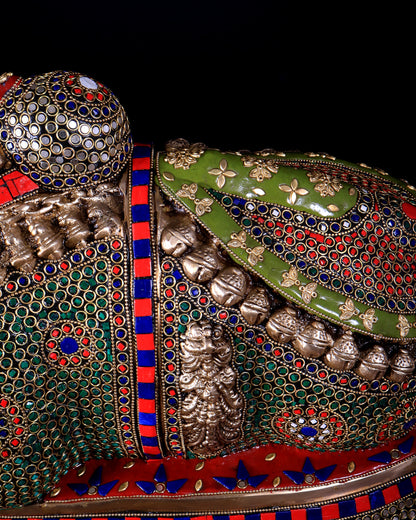 Brass Nandi Statue 22 inch stonework