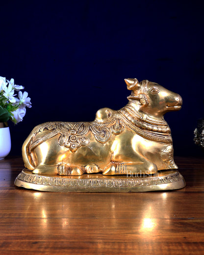 Brass Superfine Nandi Statue | 7.5" (19.05 cm) Height, 5 kg