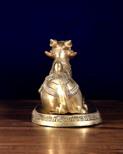 Brass Superfine Nandi Statue | 7.5" (19.05 cm) Height, 5 kg