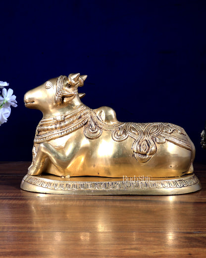Brass Superfine Nandi Statue | 7.5" (19.05 cm) Height, 5 kg