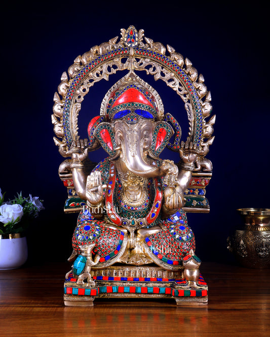 Ganesha Brass Idol 21 inch Puna style