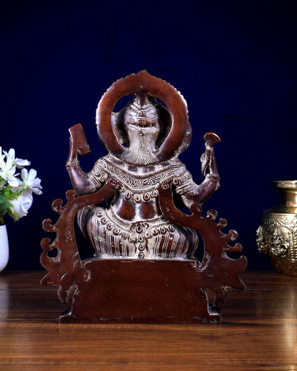 Brass Vintage Ganesha Statue | 10" Sand Finish, 4.25 kg