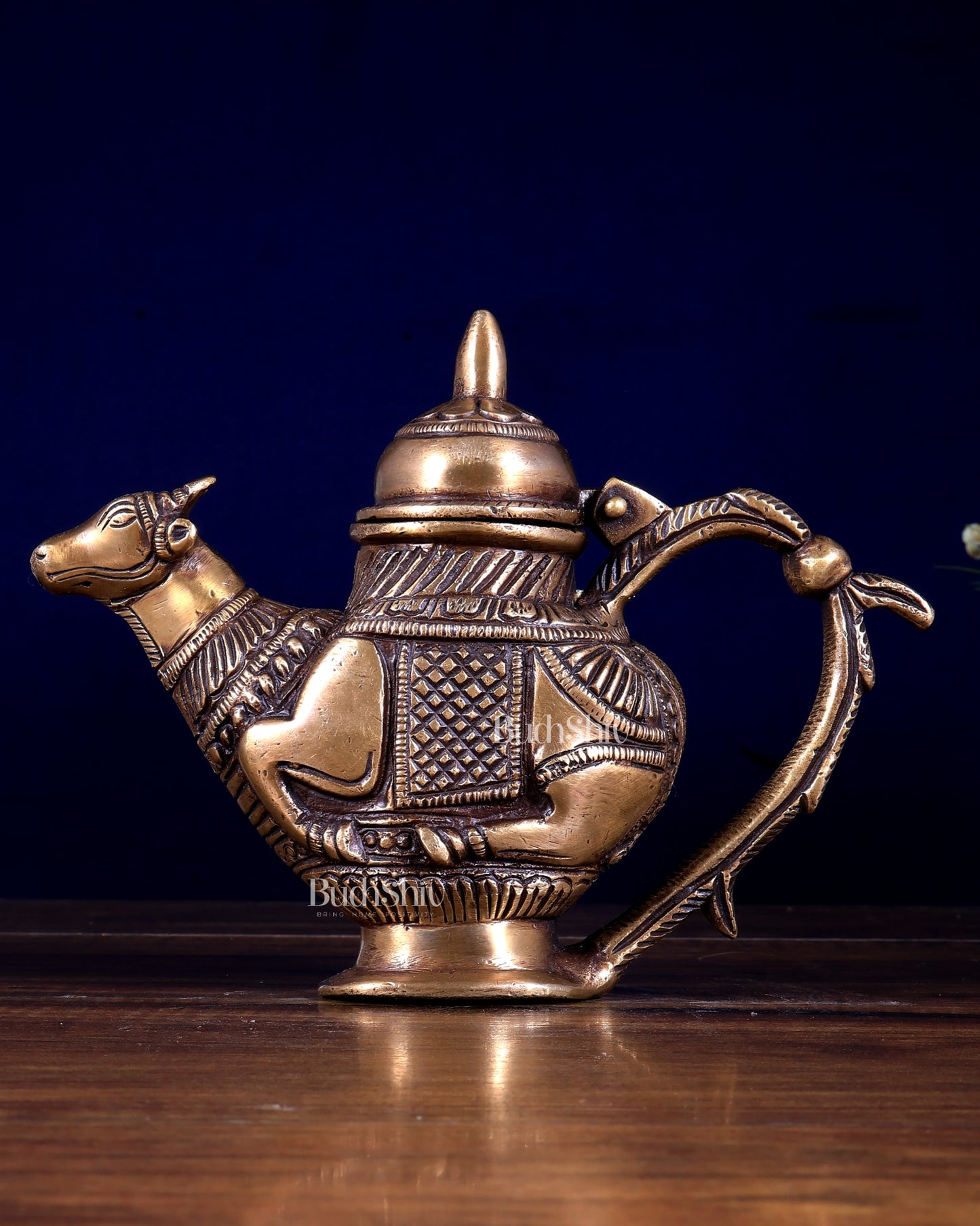 Brass Nandi Ganga Jali Kamandal | 15 cm Surai, 1.25 kg