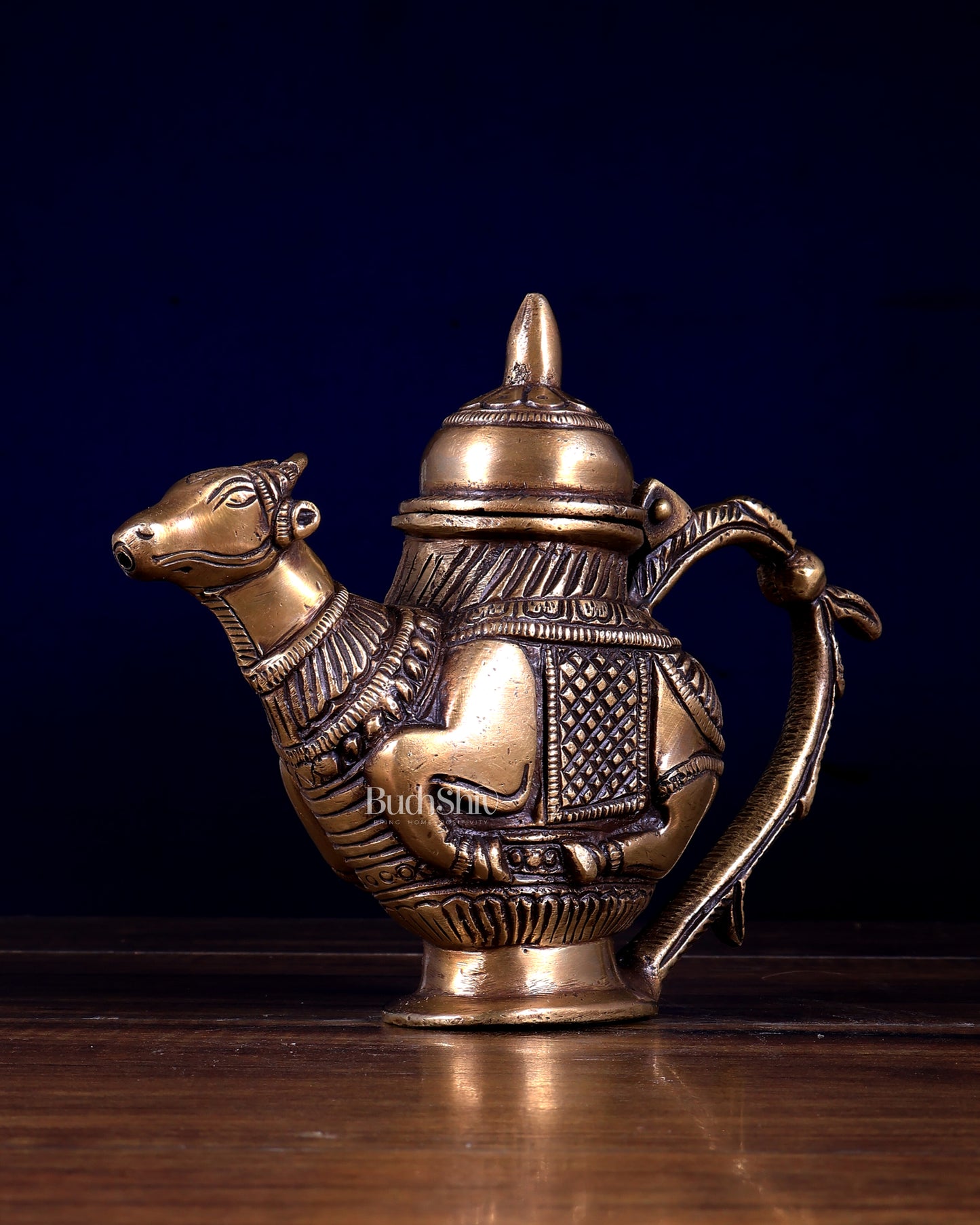 Brass Nandi Ganga Jali Kamandal | 15 cm Surai, 1.25 kg