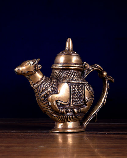 Brass Nandi Ganga Jali Kamandal | 15 cm Surai, 1.25 kg