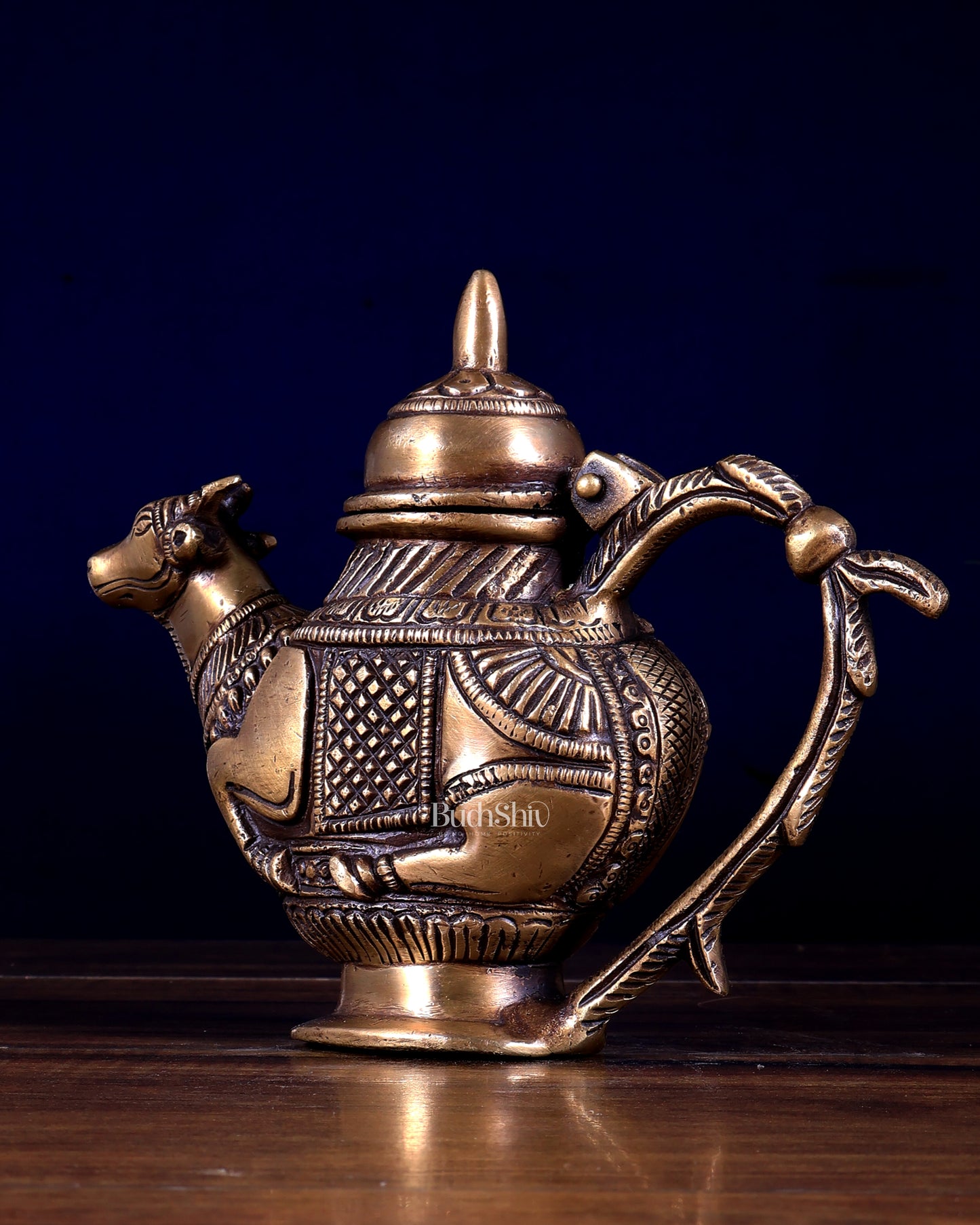 Brass Nandi Ganga Jali Kamandal | 15 cm Surai, 1.25 kg