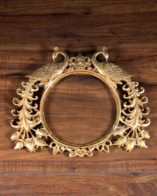 Brass Peacock Design Wall Hanging Frame / Prabhavali