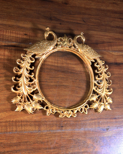 Brass Peacock Design Wall Hanging Frame / Prabhavali