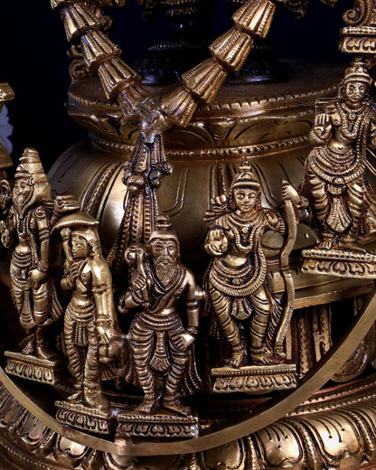 Lord Tirupati Balaji with Dashavatar Bronze Statue – Midnight Black & Gloomy Gold Finish (30 Inches)