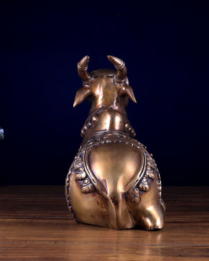Radiant Nandi Brass statue 18 inch wide