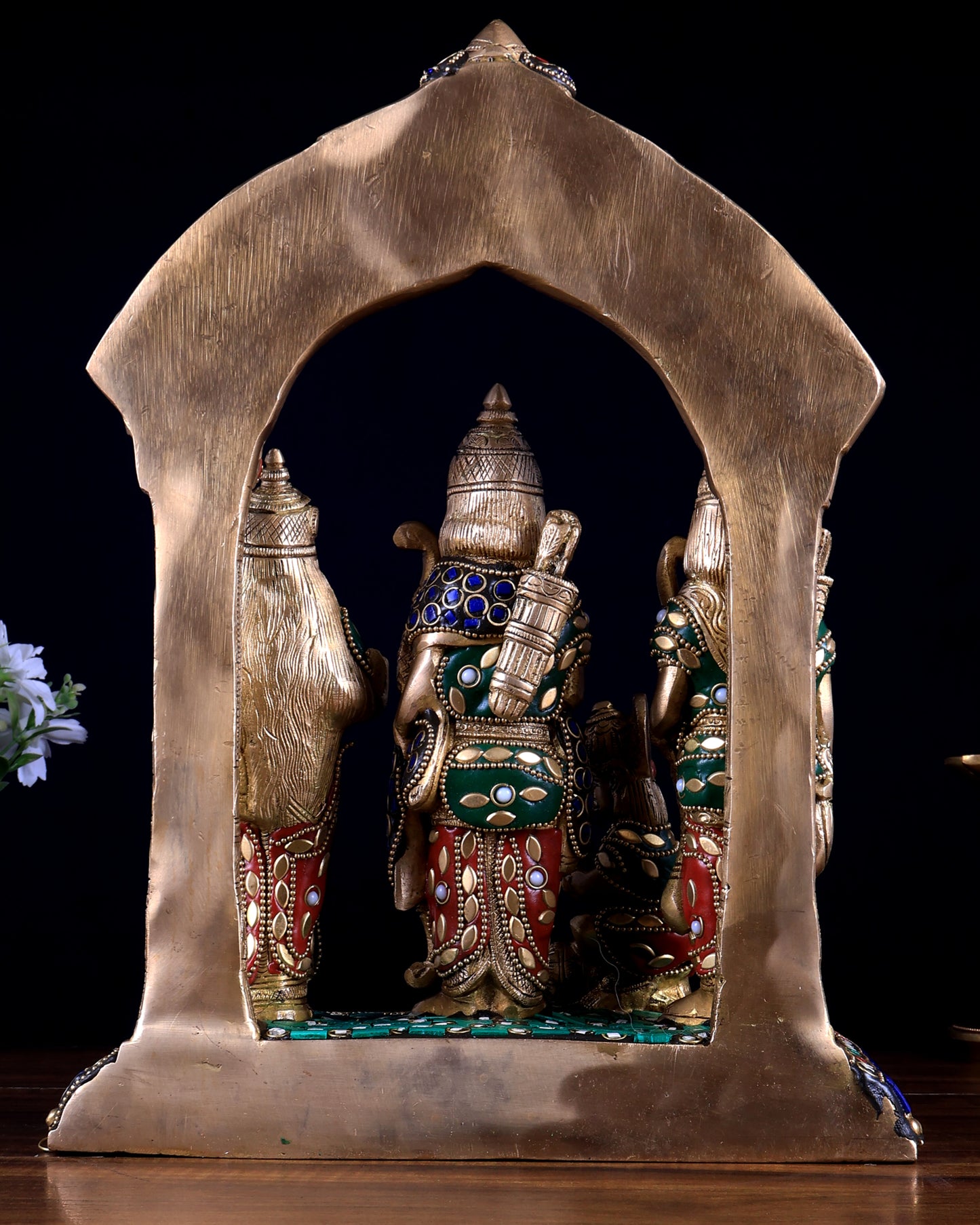 Brass Ram Darbar Statue 12 inch meenakari Stonework