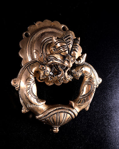 Brass Yali Design Door Knocker (Traditional Temple Style)