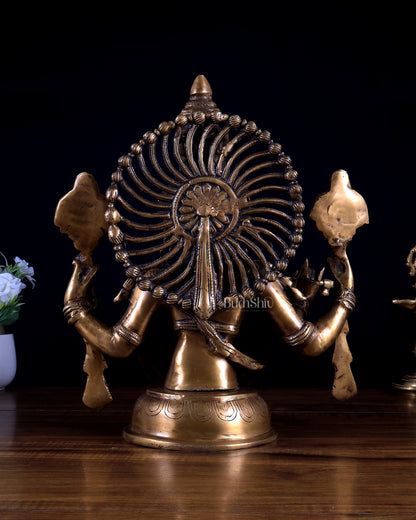 Brass Half Body Lord Krishna Bust butter finish - 13.5