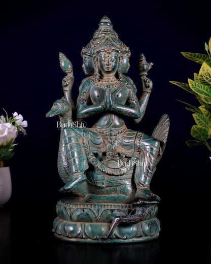 Vintage Balinese Bronze Brahma Statue | 13" Lost Wax Swan Sculpture